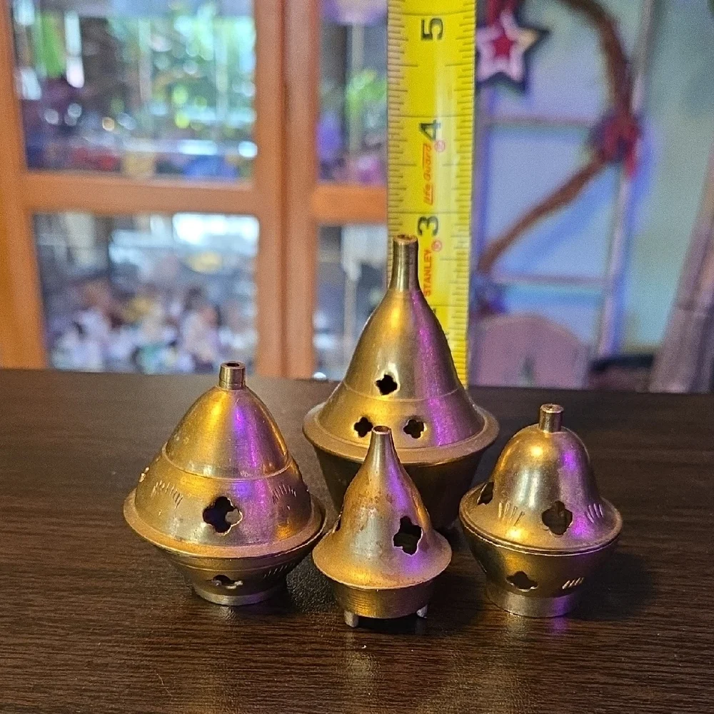 Set of 4 Brass Incense Holders